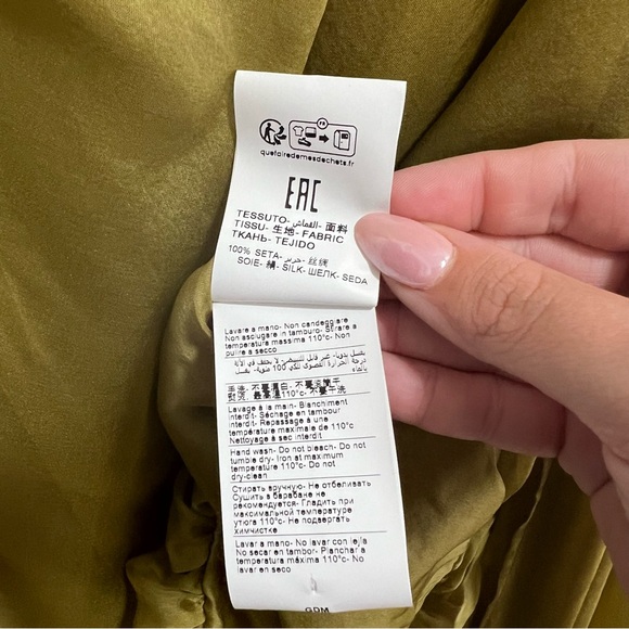 NEW NWT Giuseppe Di Morabito Asymmetric One Shoulder Draped Dress Olive Green - Picture 14 of 16